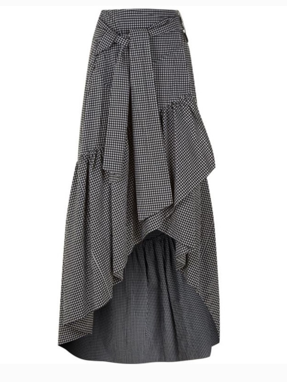Pinko Asymmetrical Black white Gingham Midi Skirt 8
